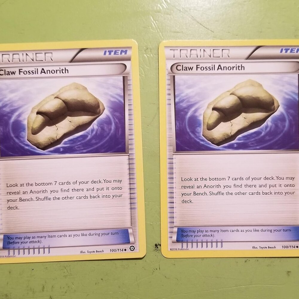 Pokemon® Card Lot 002 Cards CLAW FOSSIL ANORITH Pokemon X & Y Steam Siege